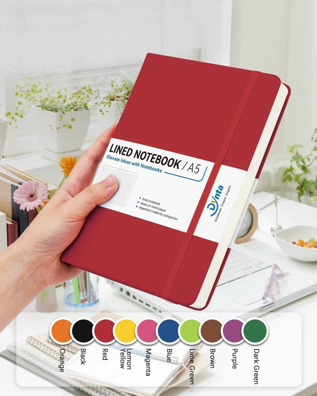 Alt view image 6 of 7 - Hardcover Journal Notebooks, 10 Packs A5 Lined Journals Bulk for Writing 200 Pages/100Sheets, 8.4 x 5.8 inch, Classic Ruled Notebook for Work/Travel/College/Note Taking(Red)