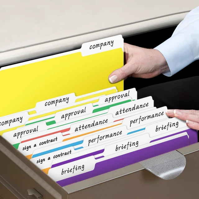 Alt view image 7 of 7 - Colored File Folders, 220 Pack 1/3 Cut Tab File Folder, 6 Colors Colored Manila Folder With Tabs for Filing and Organization, Letter Size, 1/3 Cut Tab, Sturdy with Tabs for Office Classroom