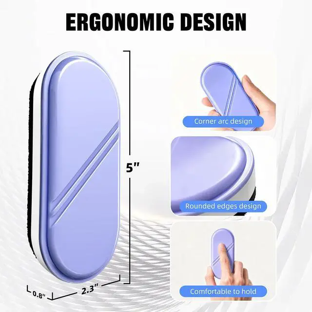 Alt view image 6 of 7 - Dry Erase Board Eraser, Magnetic Detachable Whiteboard Eraser 2-Pack, White Board Erasers for Classroom, Glass Board Cleaner, Dry Erase Marker Eraser for Office School Home (Purple)