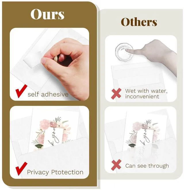 Alt view image 4 of 7 - 100 Pack Blank White Cards with Envelopes 4x6 4 x 6 Folded Cardstock and A6 Envelopes Self Seal 100 Pack for Invitations, Wedding, Thank You Cards & All Occasion