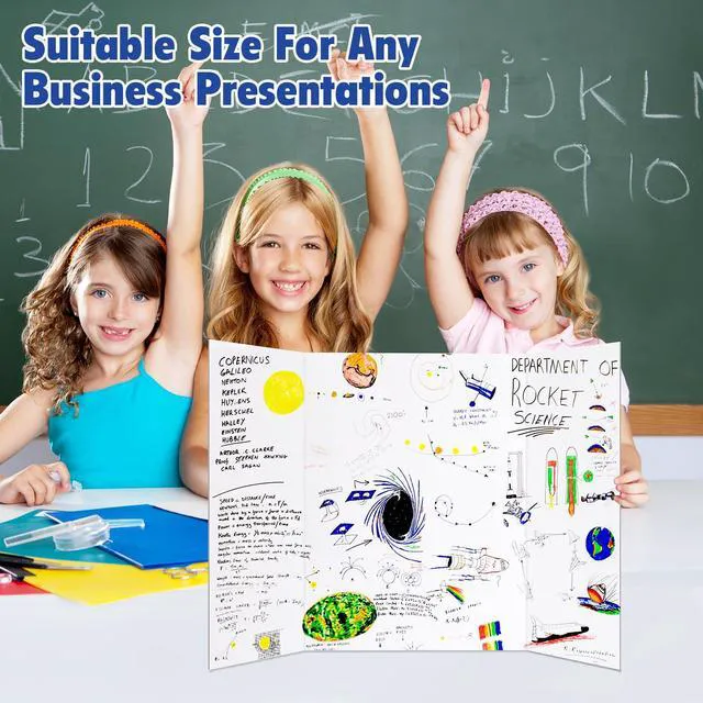 Alt view image 4 of 7 - Trifold Poster Board,36 Pack 24" x 16" White Corrugated Poster Boards Display Board,Perfect for School Projects, Science Fairs, Event Displays, and Business Presentations