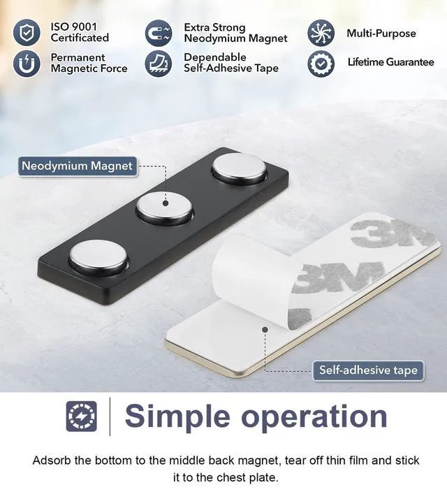 Alt view image 5 of 7 - Magnetic Name Tags, Detachable Magnets for Attaching ID Badges, 30 Pack Magnet Badge Holder with 3M Adhesive Backing for Students, Office, School, Conferences, Meetings, Exhibition, Clothing, Shirt