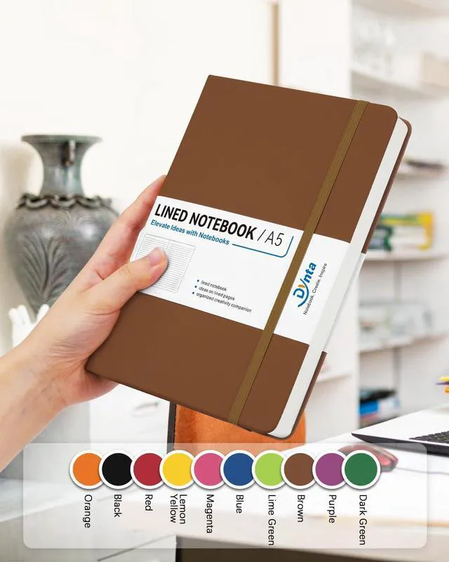 Alt view image 6 of 7 - Hardcover Journal Notebooks, 10 Packs A5 Lined Journals Bulk for Writing 200 Pages/100Sheets, 8.4 x 5.8 inch, Classic Ruled Notebook for Work/Travel/College/Note Taking(Brown)