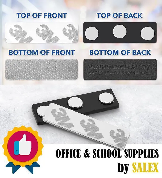 Alt view image 4 of 7 - Magnetic Name Tags, Detachable Magnets for Attaching ID Badges, 30 Pack Magnet Badge Holder with 3M Adhesive Backing for Students, Office, School, Conferences, Meetings, Exhibition, Clothing, Shirt