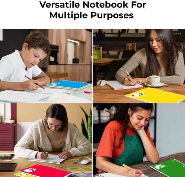 Alt view image 7 of 7 - Bulk 1 Subject Spiral Notebook Graph Paper, 50 Pack, 70 Sheets Bulk 4x4 Grid Quad Ruled Spiral Notebook, 3 Hole Punched, 140 Pages, 8 x 10-1/2, Bulk Quad Ruled Graph Paper Spiral Notebooks