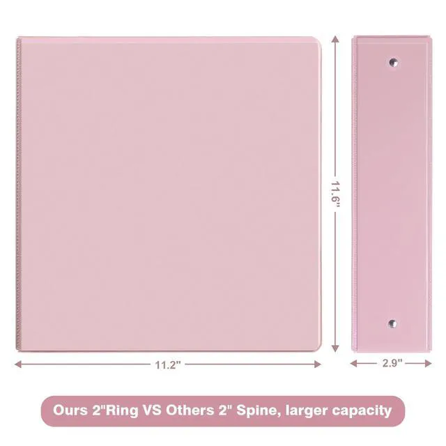 Alt view image 2 of 7 - Sturdy Standard 2 Inch 3 Ring Binder with Clear View Cover 2"Round Ring,PVC-Free,Holds 400 Letter Sheets,Morandi Multicolor for Students & Office,6 Pack (Multicolored)