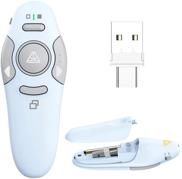Main image of Presentation Clicker Wireless Presenter Remote, Blue, A-C Clicker for PowerPoint Presentation Remote, PowerPoint Slide Advancer for Mac/Windows/Google Slide/Keynote
