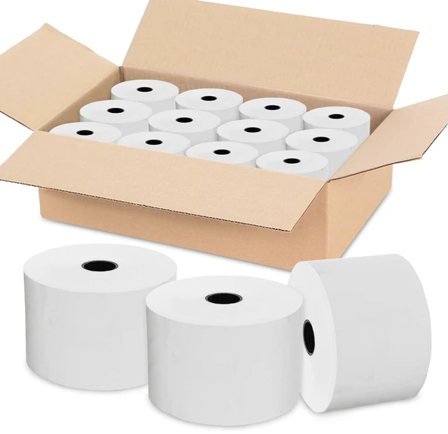 Main image of (12 Rolls) 2 5/16" x 400' Thermal Paper Receipt Rolls, Pay At The Pump Gas Station Verifone Rolls for Gas Pump Paper Rolls BPA Free