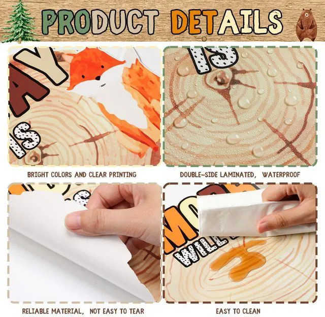 Alt view image 3 of 7 - 85 Pcs Calendar Bulletin Board Set Classroom Calendar Bulletin Board with Numbers Month Weather Classroom Decorations for Back to School Wall Chalkboard Decor Supplies(Woodland)