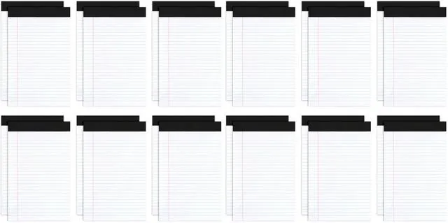 Main image of Note Pads 5x8 12 PCS, Small Legal Pads 5x8 White College Ruled for Work, Perforated White Legal Notepads Lined Paper - 30 Sheets Per Notepad (Pack of 2)