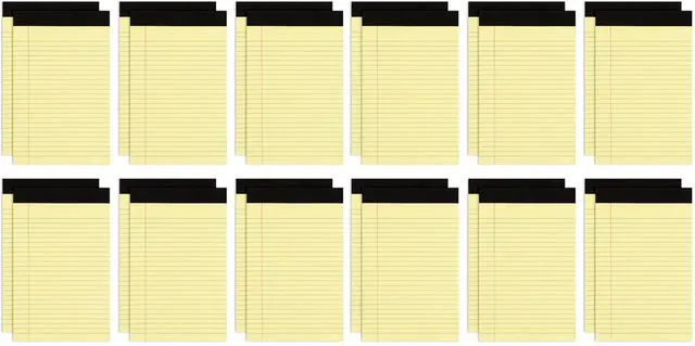 Main image of 24 Pack Yellow Note Pads 5x8, Small Legalpads-30 Sheets Per Notepad