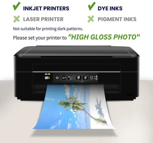 Alt view image 3 of 7 - Glossy Photo Paper 8.5x11, 54LB Inkjet Printer Paper 100 Sheets 200 GSM Picture paper for Printer for Dye Ink