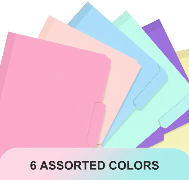 Alt view image 4 of 7 - Plastic File Folders, 6 Pastel Colors, Letter Size 8.5x11, 30 Pack 1/3-Cut Tabs, Poly Folders, For Documents, Office, Home, School Organization
