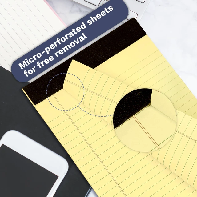 Alt view image 3 of 7 - 24 Pack Yellow Note Pads 5x8, Small Legalpads-30 Sheets Per Notepad