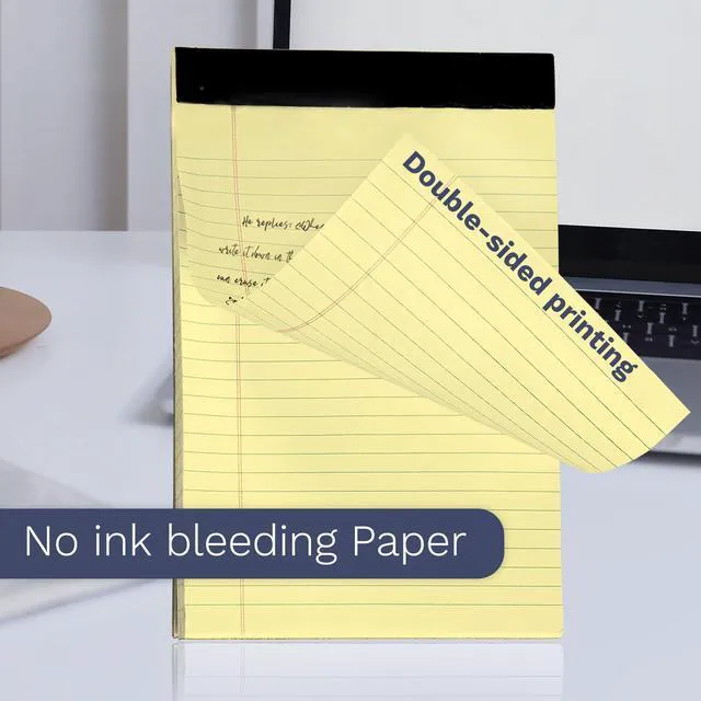 Alt view image 4 of 7 - 24 Pack Yellow Note Pads 5x8, Small Legalpads-30 Sheets Per Notepad