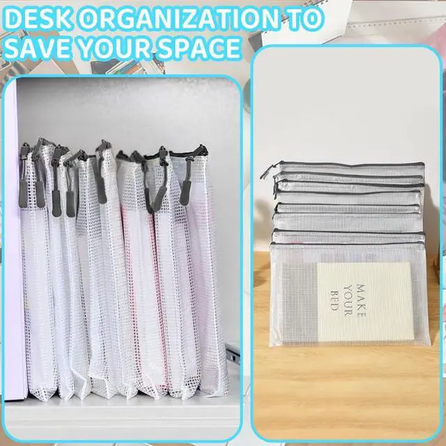 Alt view image 4 of 7 - 24pcs Mesh Zipper Pouch Bags, Large A3 17x12 Inches Reusable Bags Puzzle Storage Organizer Black Multipurpose for Travel Board Games School Office Supplies and Home Classroom Organization