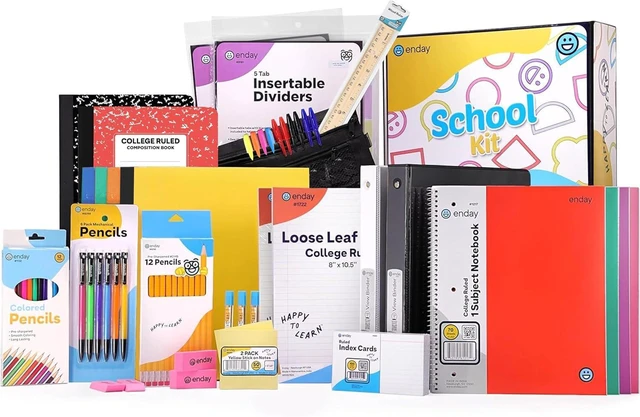 Main image of Back to School Supplies High School Kit -87 Piece School Supplies Box With Composition Notebooks, Spirals, Binders, Folders, Pens, Pencils, Tab Dividers, Filler Paper, Pencil Pouch and More