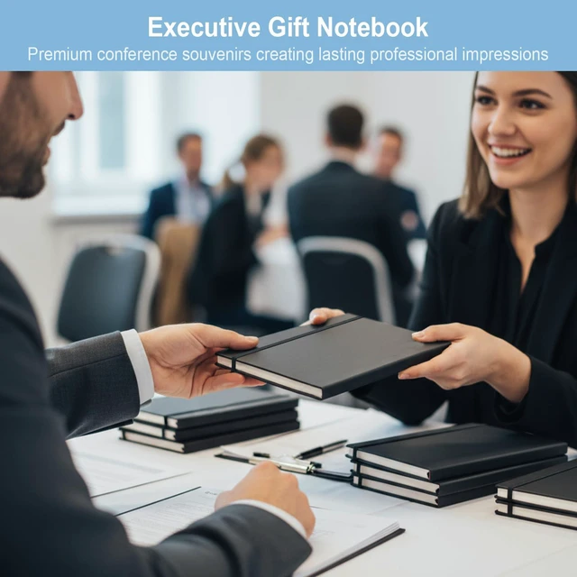 Alt view image 5 of 6 - 12 Pack A5 Hardcover Lined Notebook,192 pg College Ruled 5.5x8.3 Bulk notebooks for work,office & professional use,Waterproof faux leather,lay-flat elastic closure