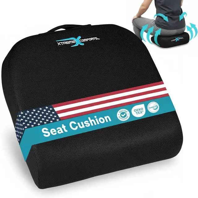 Main image of Seat Cushions | Office Chair Cushions for Desk, Car, Wheelchair| Ergonomic Memory Foam Seat Cushion for Support & Comfort | Helps Improve Sitting Posture for Work & Body Relief (1 Pc)