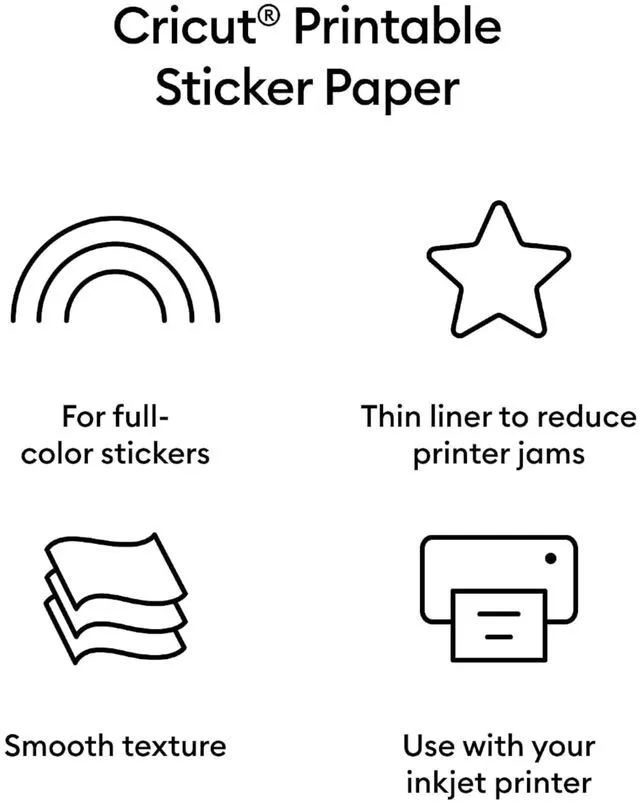 Alt view image 2 of 7 - Sticker Paper (50 White Sheets, 8.5x11) Printable Stickers For Inkjet Printers - Works with Joy Xtra, Explore, & Maker Machines