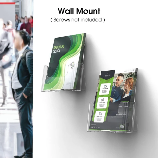 Alt view image 4 of 7 - Acrylic Brochure Holder 6x8 Inch, Clear Pamphlet Holder 6 Pack Clear Acrylic, Angled Countertop Display, Holds Brochures, Flyers, Pamphlets And Signs, Easy Access, Space-Saving Design