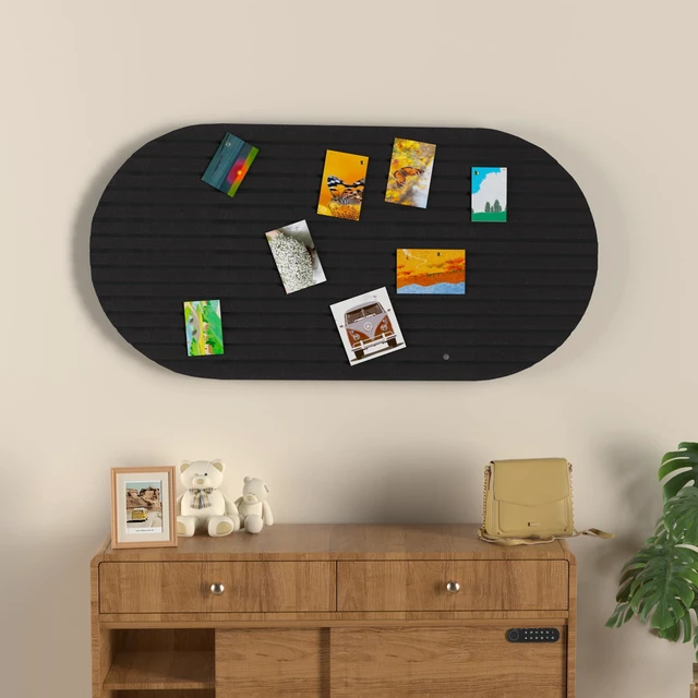 Alt view image 7 of 7 - Felt Bulletin Board 47" x 24", Cork Board Alternative with 30 Push Pins 4 Customizable Modular Decorative Felt Pin Board, Vision Board for Office Home Bedroom Wall Decor, Photo Picture Display