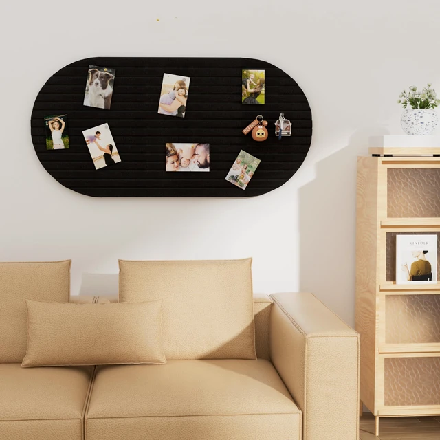 Alt view image 6 of 7 - Felt Bulletin Board 47" x 24", Cork Board Alternative with 30 Push Pins 4 Customizable Modular Decorative Felt Pin Board, Vision Board for Office Home Bedroom Wall Decor, Photo Picture Display