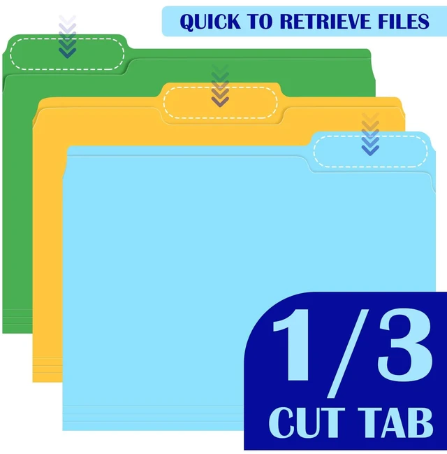Alt view image 3 of 7 - 252 Pack Colored File Folders,21 Colors File Folders Letter Size Manilla Folders 8.5 x 11,1/3 Cut Tab Filing Folders for Office School Business Documents Files Paper