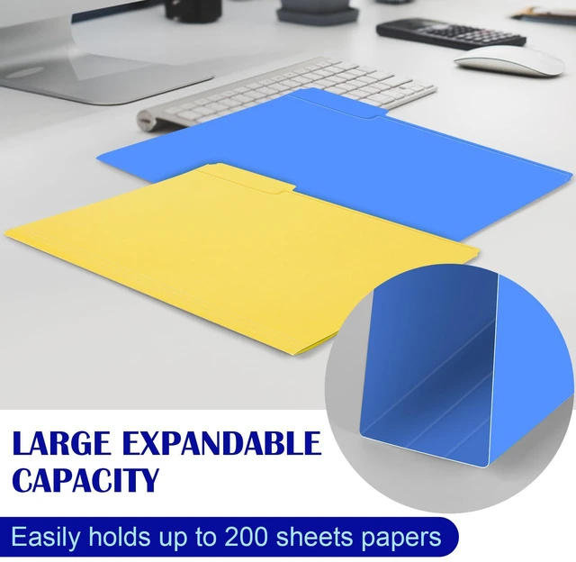 Alt view image 5 of 7 - 252 Pack Colored File Folders,21 Colors File Folders Letter Size Manilla Folders 8.5 x 11,1/3 Cut Tab Filing Folders for Office School Business Documents Files Paper