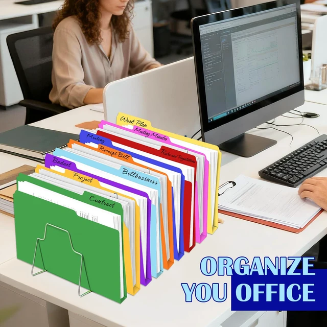 Alt view image 7 of 7 - 252 Pack Colored File Folders,21 Colors File Folders Letter Size Manilla Folders 8.5 x 11,1/3 Cut Tab Filing Folders for Office School Business Documents Files Paper