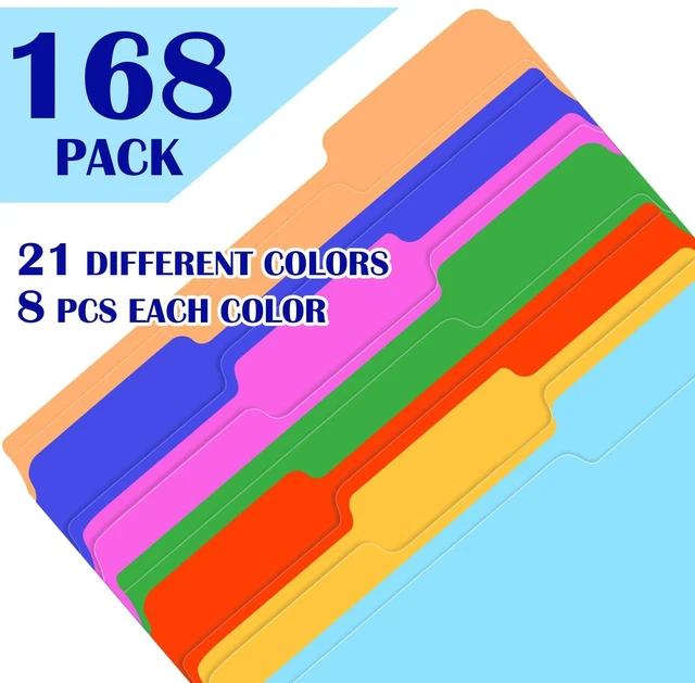 Alt view image 4 of 7 - 168 Pack Colored File Folders,21 Colors File Folders Letter Size Manilla Folders 8.5 x 11,1/3 Cut Tab Filing Folders for Office School Business Documents Files Paper