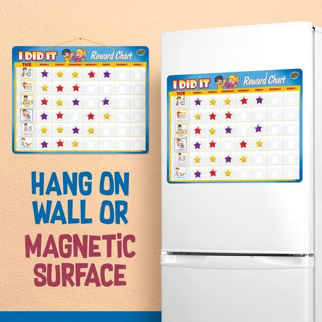 Alt view image 4 of 7 - Kids Responsibility Chart Board with Magnets, 63 Chores, Potty Train Tasks, Multiple Children (Pocket)
