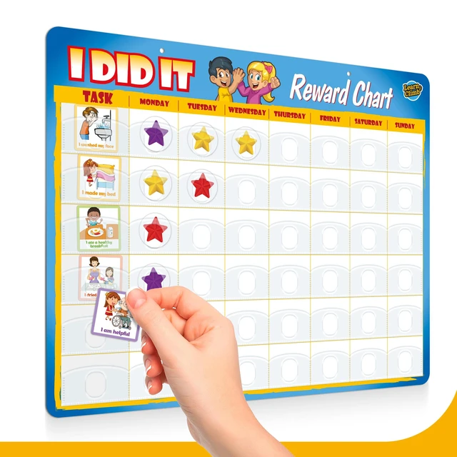 Alt view image 6 of 7 - Kids Responsibility Chart Board with Magnets, 63 Chores, Potty Train Tasks, Multiple Children (Pocket)