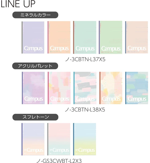 Alt view image 6 of 6 - Composition Notebooks, 5 Pack Campus Semi-B5 Comp Book with Dot A 7mm Ruled, 30 Sheets, School Lined Notebook Acrylic Palette, Journal Notebook for Women Work Study Note Taking (NO-3CATN-L38X5)