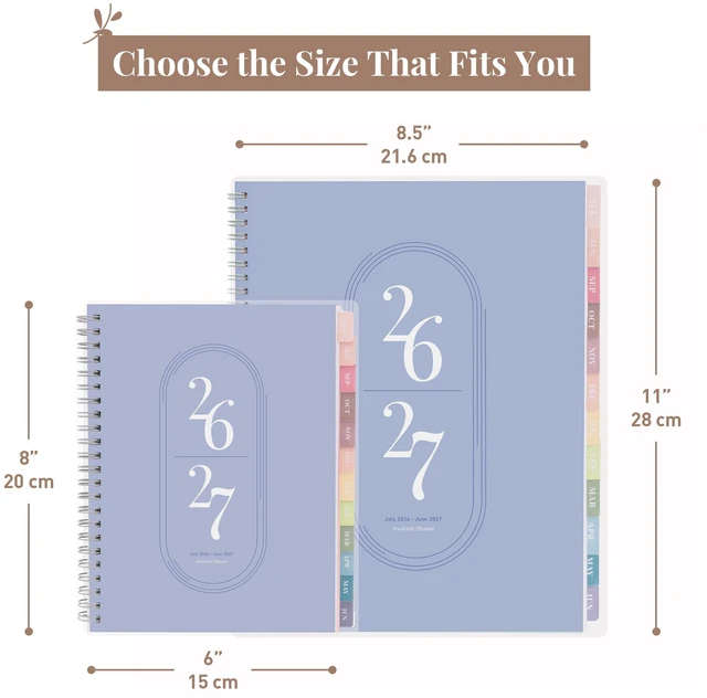 Alt view image 6 of 7 - Academic Planner 2026-2027, Daily, Weekly & Monthly Planner, July 2026 - June 2027, Student Notes Pages, Twin-Wire Binding, Weekly Agenda for School & Work (8.5 x 11-Inches, Blue)