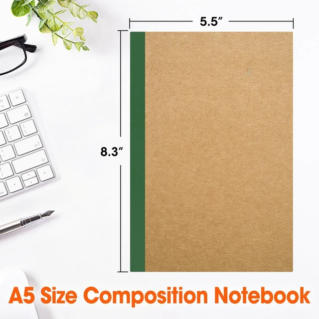Alt view image 3 of 7 - 32 Pack A5 Kraft Notebooks Bulk, 8.3'' x 5.5'' Lined Journal Notebook with Color Strip, Composition Notebooks Journaling Notebooks for School Office Students Artists, 8 Colors 60 Pages