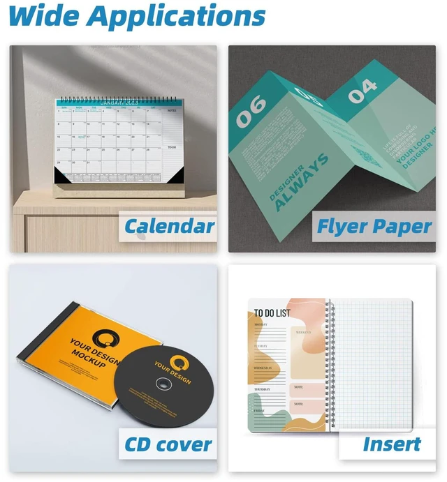 Alt view image 2 of 6 - Double-Sided Glossy Photo Paper, 8.5 x 11, 100 Sheets, 140gsm For dye ink inkjet printers; not for laser or pigment ink. Fast-dry for brochures, menus, chip bags, crafts, and flyers