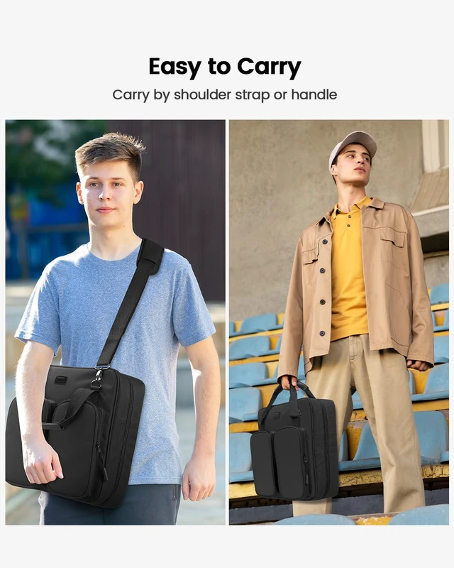 Alt view image 7 of 7 - Zipper Binder 3 Inch 3 Ring with Shoulder Strap Multi-Pocket,Tough Binder Bag with Laptop organizer for School Travel,Fit 13" MacBook & Tablet,700 Sheets Capacity,Water Resistant,Black
