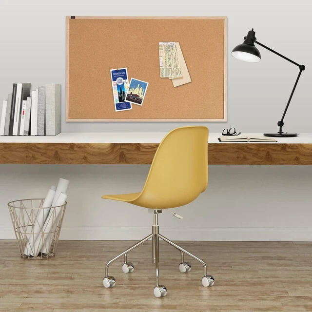 Alt view image 3 of 5 - Cork Board Bulletin Board, 23" x 35" Framed Corkboard, Oak Frame, Decorative Hanging Pin Board, Perfect for Office & Home Decor, Home School Message Board or Vision Board (35-380352)