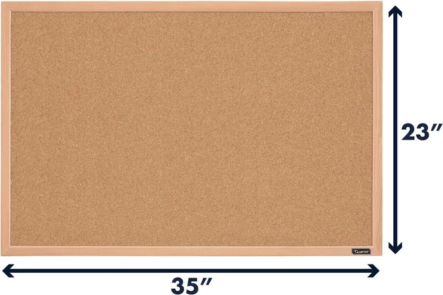 Alt view image 4 of 5 - Cork Board Bulletin Board, 23" x 35" Framed Corkboard, Oak Frame, Decorative Hanging Pin Board, Perfect for Office & Home Decor, Home School Message Board or Vision Board (35-380352)