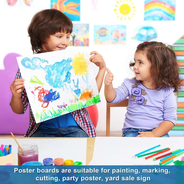 Alt view image 4 of 6 - 100 Pcs Poster Board White Poster Paper Bulk 11" x 14", 250Gsm Thickness Vision Boards Smart Poster Board for School Arts Craft Projects Presentations Drawing Scrapbooking Blank Graphic Display