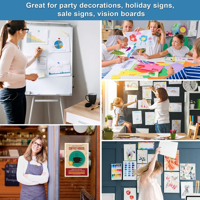 Alt view image 6 of 6 - 100 Pcs Poster Board White Poster Paper Bulk 11" x 14", 250Gsm Thickness Vision Boards Smart Poster Board for School Arts Craft Projects Presentations Drawing Scrapbooking Blank Graphic Display
