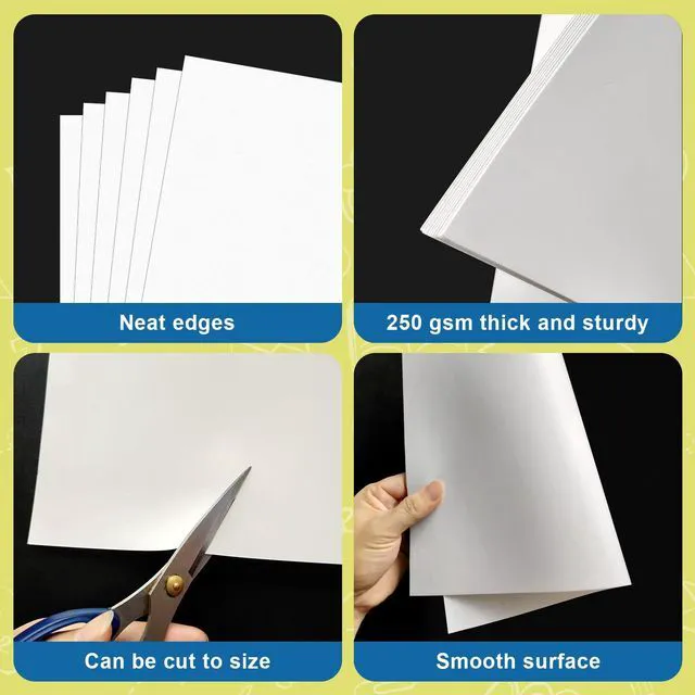 Alt view image 3 of 6 - 100 Pcs Poster Board White Poster Paper Bulk 11" x 14", 250Gsm Thickness Vision Boards Smart Poster Board for School Arts Craft Projects Presentations Drawing Scrapbooking Blank Graphic Display