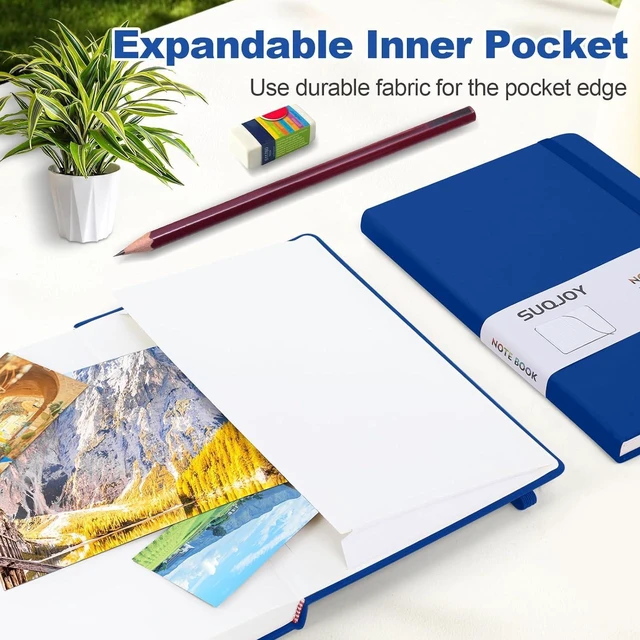 Alt view image 4 of 7 - Lined Journal Notebooks, 6 Pack 160 Pages, 5.5x 8.2-Inch Journals for Women Men, Hardcover Notebook with 100 gsm Thick Paper, A5 Size College Ruled Notebook for Writing/Travel/Work (Blue-6 Pack)