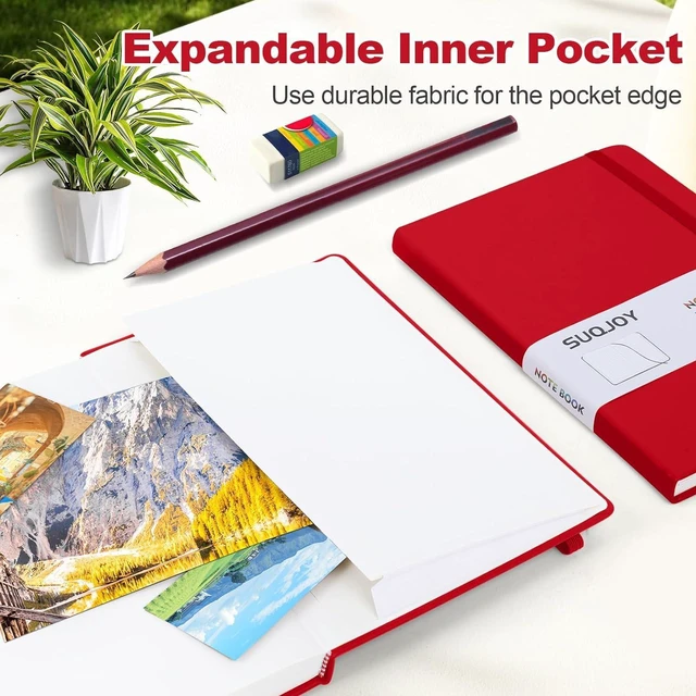 Alt view image 4 of 7 - Lined Journal Notebooks, 6 Pack 160 Pages, 5.5x 8.2-Inch Journals for Women Men, Hardcover Notebook with 100 gsm Thick Paper, A5 Size College Ruled Notebook for Writing/Travel/Work (Red-6 Pack)