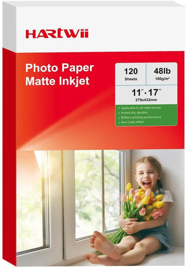 Main image of 120 Sheets Matte Presentation Paper 11x17 48lb 180gsm Photo Paper for All Dye Ink Inkjet Printers