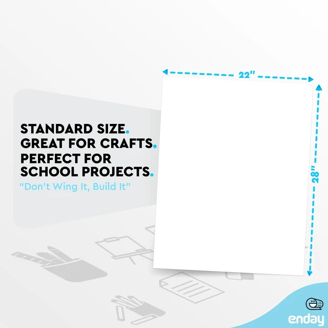 Alt view image 2 of 7 - White Poster Board 22x28 Poster Paper, Value Poster Boards Pack of 100 Sheets Posterboard, Large Poster Board Bulk for School Supplies Art Craft Project Presentation