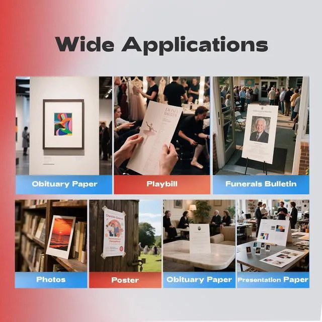 Alt view image 6 of 7 - 120 Sheets Matte Presentation Paper 11x17 48lb 180gsm Photo Paper for All Dye Ink Inkjet Printers