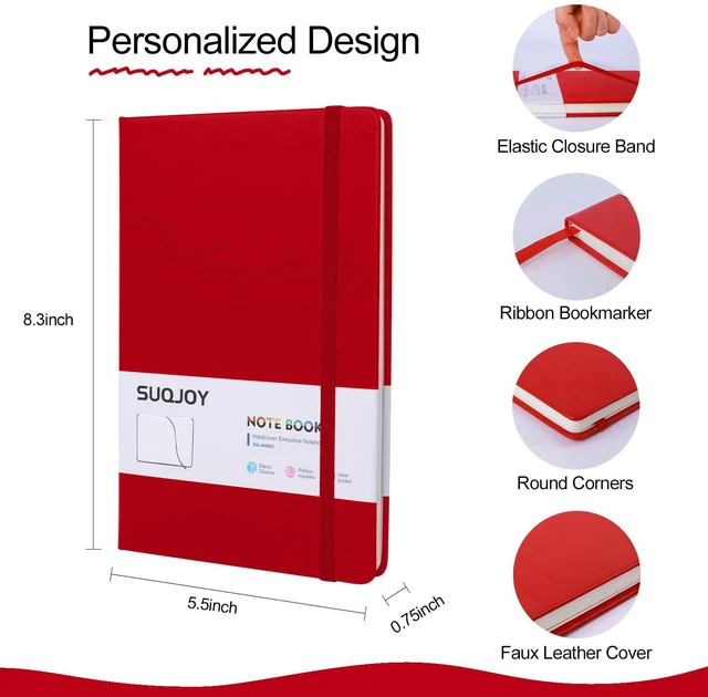 Alt view image 3 of 7 - Lined Journal Notebooks 8 Pack, 160 Pages, 5.5x 8.2-Inch Journals for Women Men, Hardcover Notebook with 100 gsm Thick Paper, A5 Size College Ruled Notebook (8 Assorted Colors)