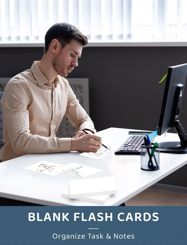 Alt view image 7 of 7 - Index Cards 4x6 Blank, 400 PCS Note Cards 4x6 Bulk Blank Index Cards White Heavy Flashcards 4 x 6 Note Cards Unlined for Studying/Notes Taking, Blank Flash Cards, 8 Pack of 50 Sheets